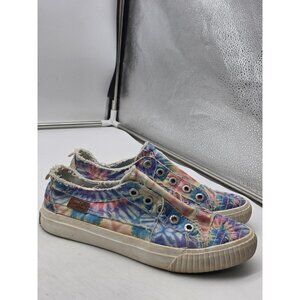 Blowfish Malibu Shoes Womens Size 8 Tie Dye Slip On Frayed Canvas Casual ZS301